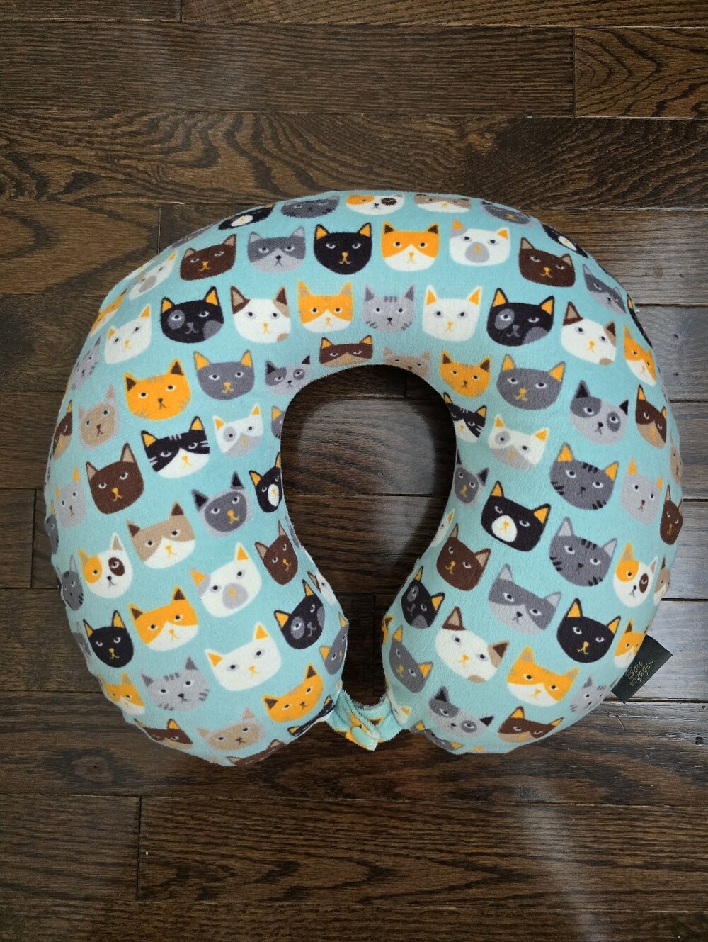 BON VOYAGE MEOW CATS Kittens Travel Neck Support Pillow Aqua Memory Foam